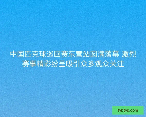 中国匹克球巡回赛东营站圆满落幕 激烈赛事精彩纷呈吸引众多观众关注 中国匹克球巡回赛东营站圆满落幕 激烈赛事精彩纷呈吸引众多观众关注